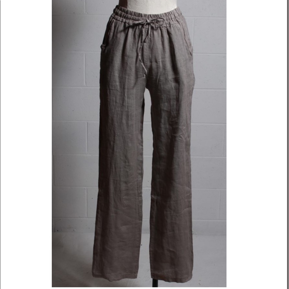 Tempo Paris Linen Pant in BLACK